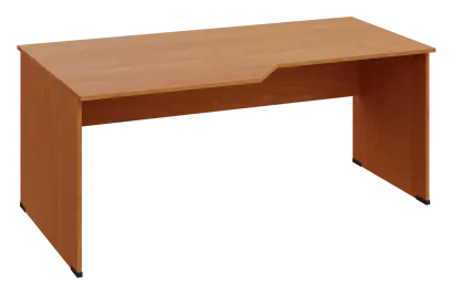 EZL 18 - 188 stůl kancelářský, rohový, levý, dřevěná podnož, deska 18 mm, široký 1800 mm, olše jantar